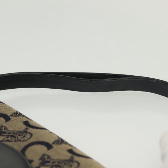 CELINE C Sulky Shoulder Bag Canvas Navy Gold - Picture 8 of 12